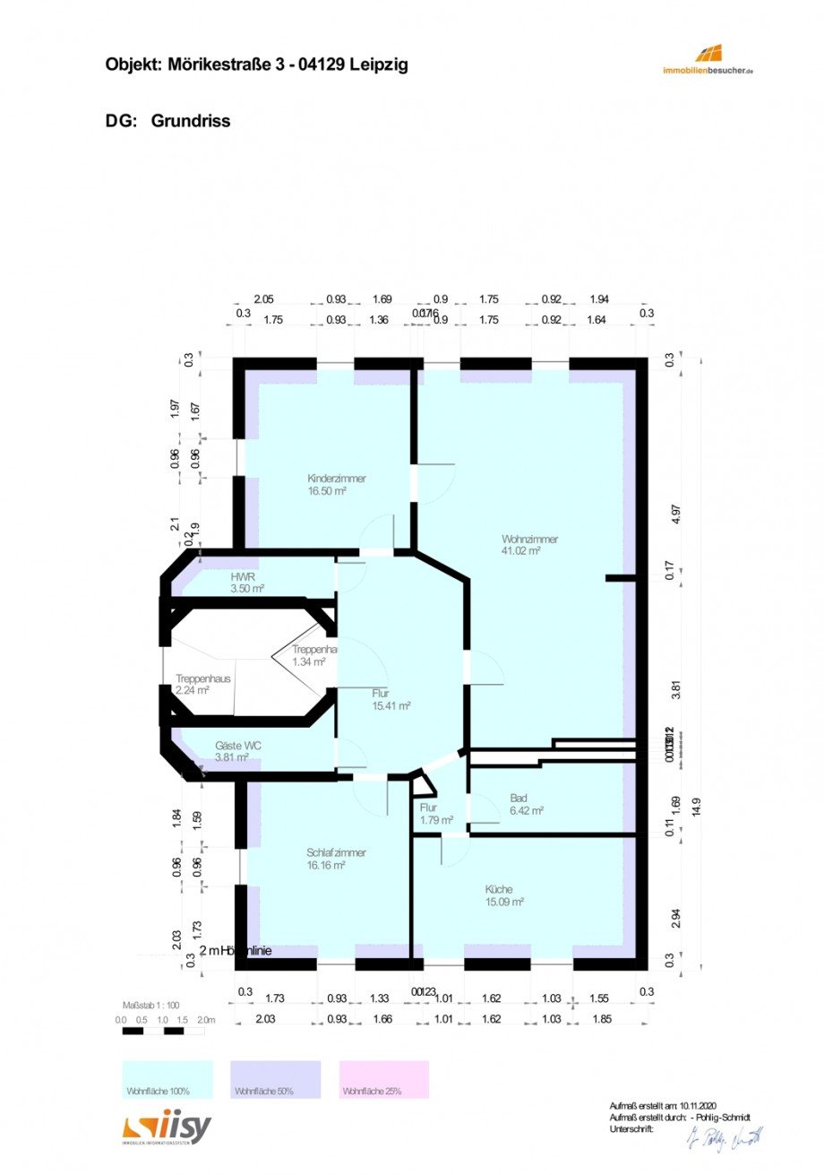 Grundriss Dachgeschosswohnung Leipzig / Eutritzsch