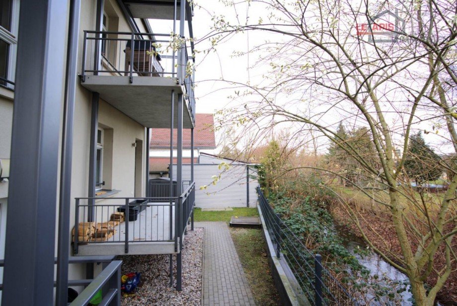 Aussicht Balkon K�che zum 2. Balkon Schlafzimmer 2 Erdgeschosswohnung Leipzig