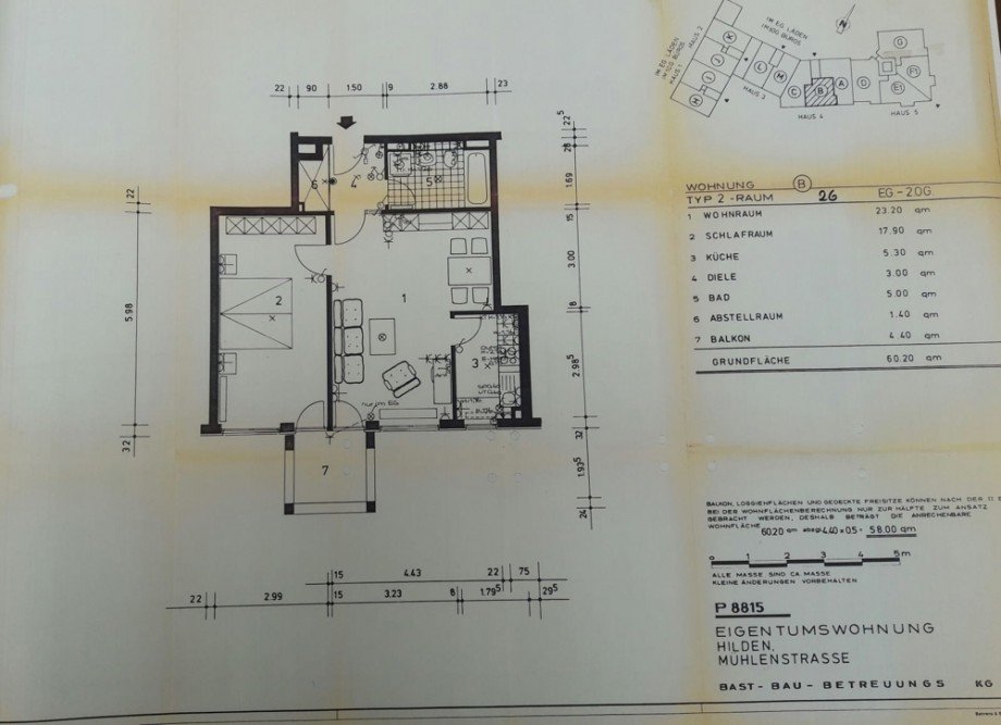 Grundriss 2 Etagenwohnung Hilden / Pungshaus