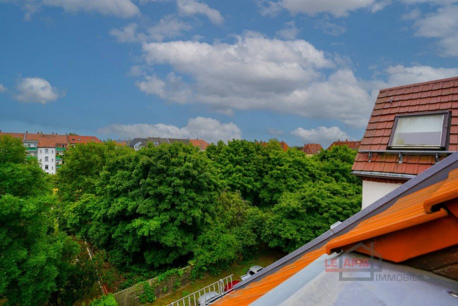 Ausblick Balkon Dachgeschosswohnung Leipzig / Gro�zschocher