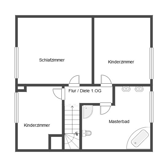 Grundriss 1. Etage Einfamilienhaus Willich