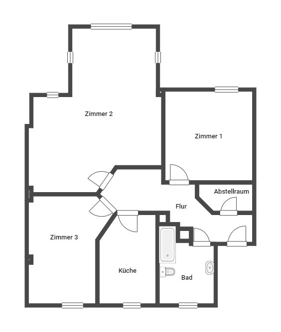 Grundriss 5.Etage Dachgeschosswohnung Leipzig