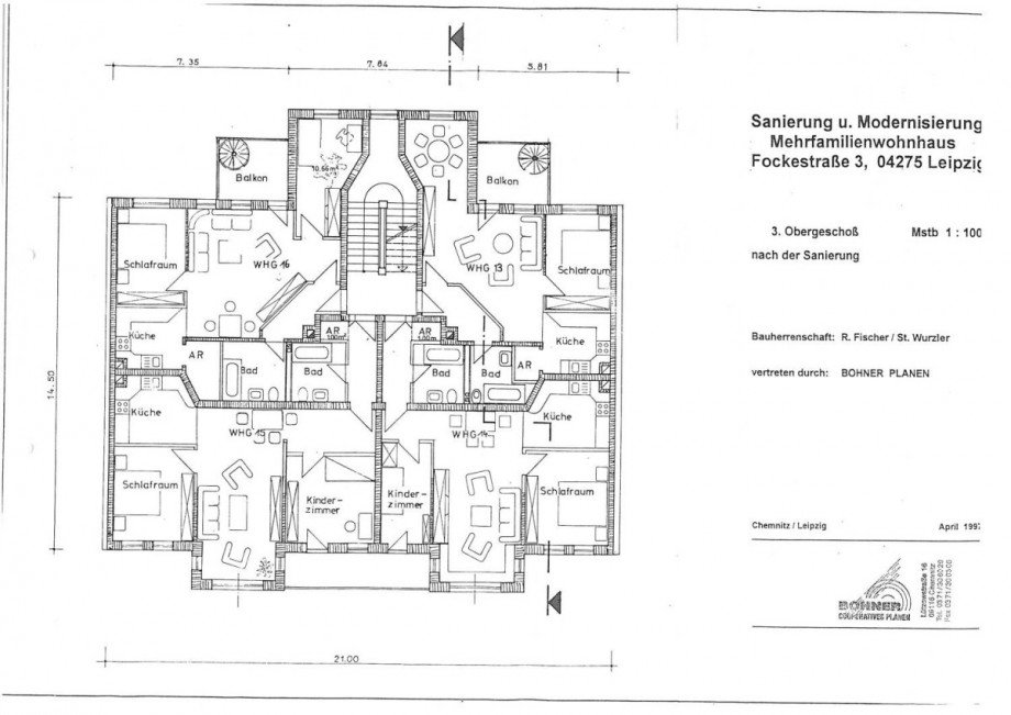 Grundrisse WE13 Etagenwohnung Leipzig / Leipzig Sdvorstadt