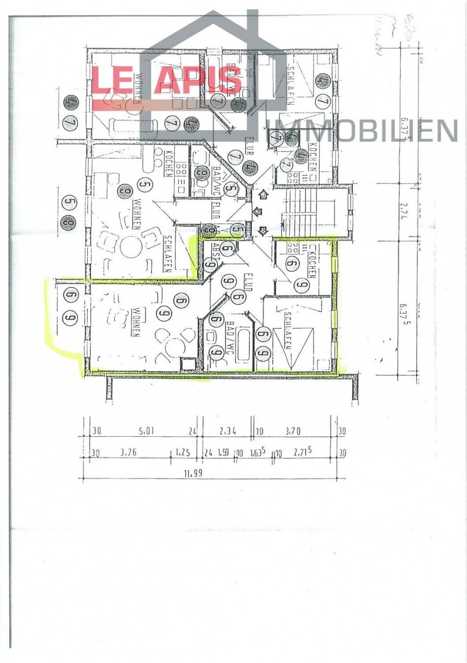 Gundriss Etagenwohnung Leipzig