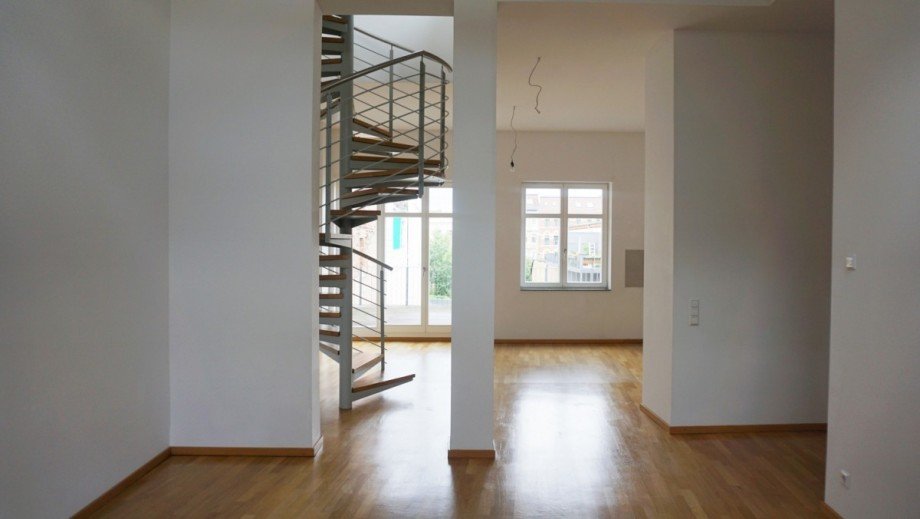 Wohnzimmer Dachgeschosswohnung Leipzig / Lindenau