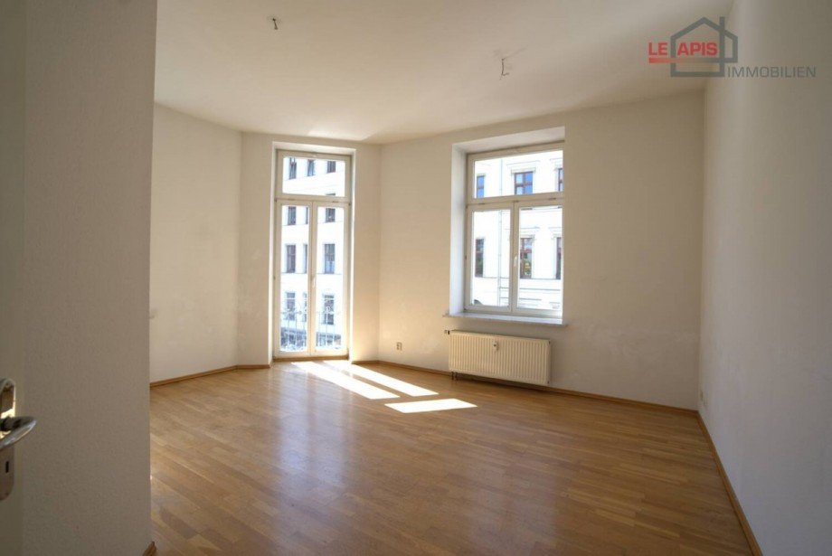 Wohnzimmer m. halboffener K�che Etagenwohnung Leipzig