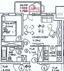 Grundriss WE05 +++ENTZCKENDE 2-RWG IN BEGEHRTER U. RUHIGER LAGE UNWEIT DES ZWENKAUER SEES+++