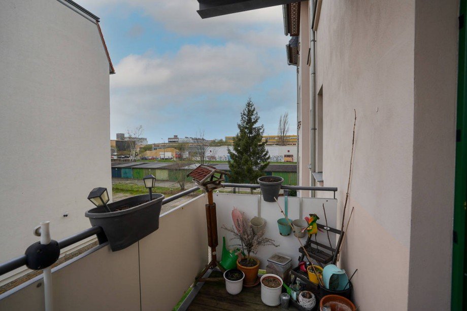 Blick v. Balkon Etagenwohnung Leipzig / Grozschocher