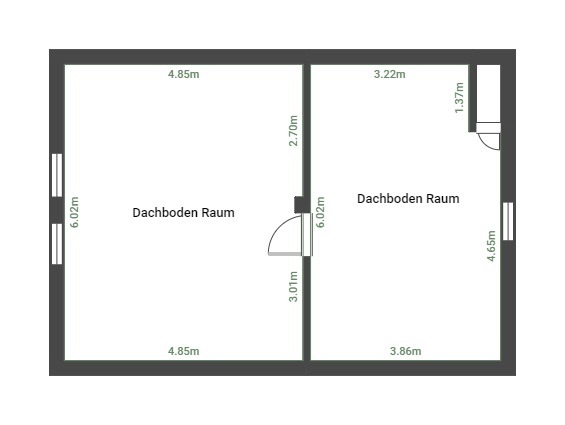 Grundriss 1.Etage Bungalow Taucha / Plsitz