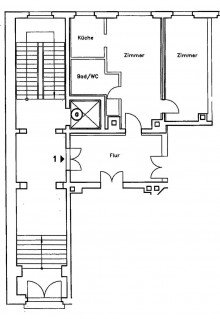 Grundriss-EG links +++TOLLE MODERNISIERTE 2-R- EG-WG  IM BACHVIERTEL MIT TOLLER AUSSTATTUNG+++
