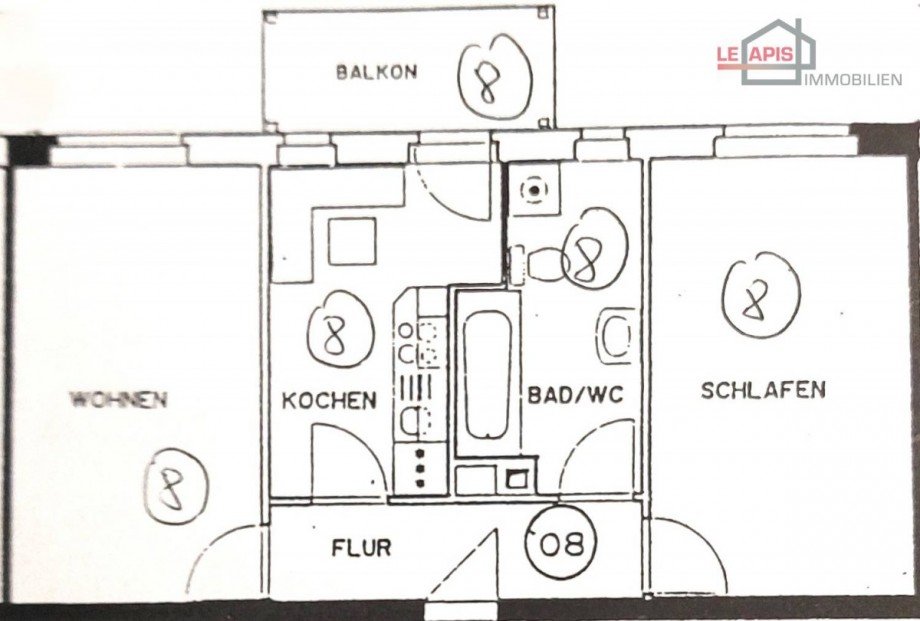 Grundriss WE08 Etagenwohnung Leipzig