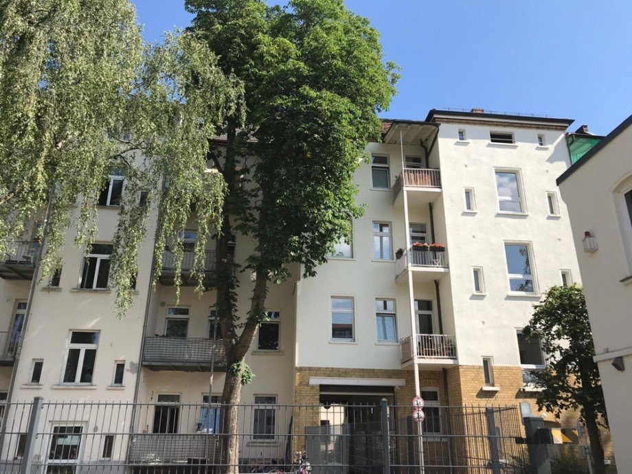 Hausansicht hinten Erdgeschosswohnung Leipzig