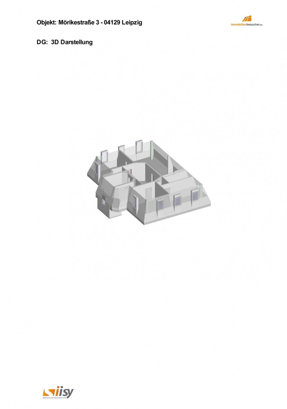 3D-Modell Dachgeschosswohnung Leipzig / Eutritzsch