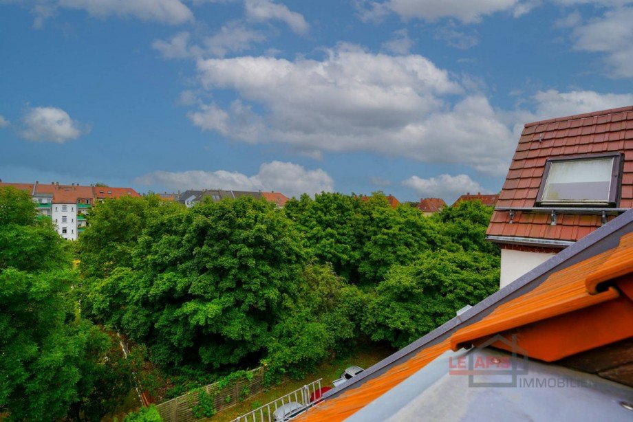 Ausblick Balkon Dachgeschosswohnung Leipzig / Grozschocher