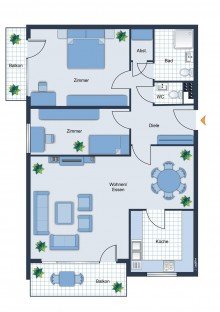 Grundriss +++ZUM 01.02.2020 zu VERMIETEN+++SCH�NE 3-ZIMMER-MIETWOHNUNG IN HERRLICHER UMGEBUNG IM 1.OG+++