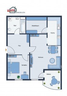Grundriss +++MODERNISIERTE 2-RWG MIT BALKON IM BELIEBTEN STADTTEIL MARKKLEEBERG+++