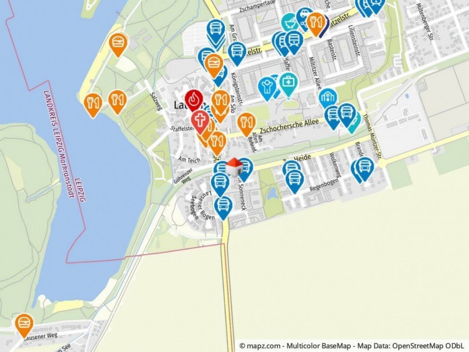 Geolyzer Kartenausschnitt Dachgeschosswohnung Leipzig/ Lausen