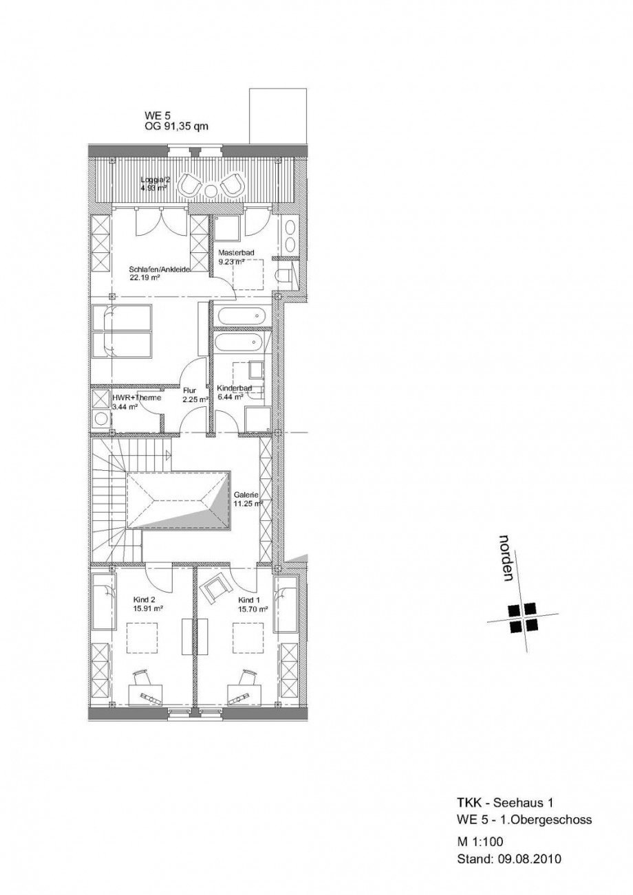 Grundriss 1.OG Reihenmittelhaus Leipzig