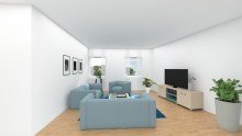 Wohnzimmer Homestaging EXTRAVAGANTE DG-4-RWG M. PARKETT, GSTE-WC, GR. BALKON U. DACHTERRASSE IM BELIEBTEN LEIPZIGER WESTEN
