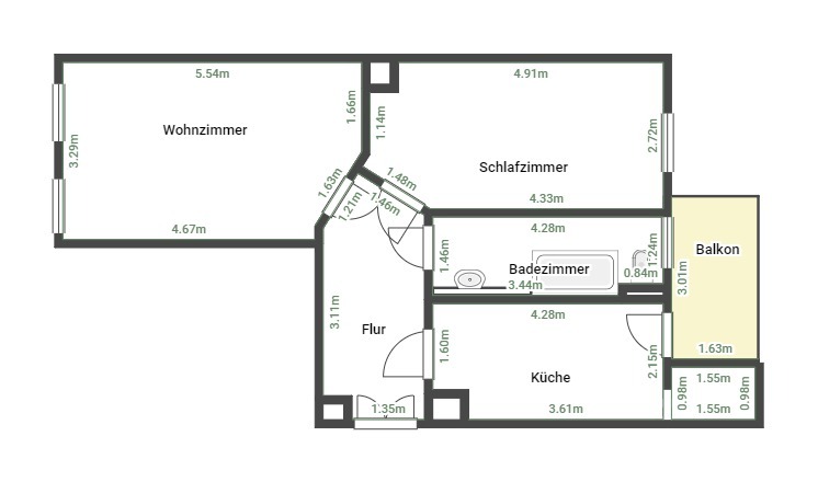 Grundriss Etagenwohnung Leipzig / Schleuig