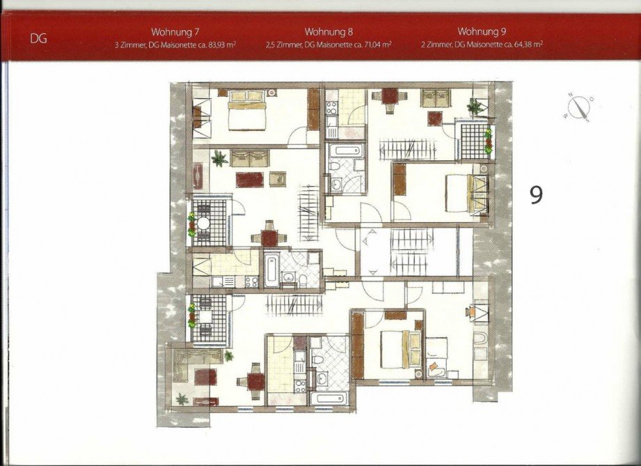 Grundriss untere Etage Maisonettewohnung Leipzig