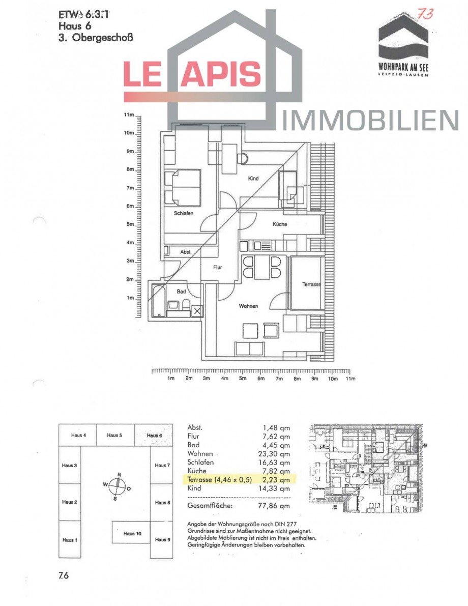Grundriss Dachgeschosswohnung Leipzig/ Lausen